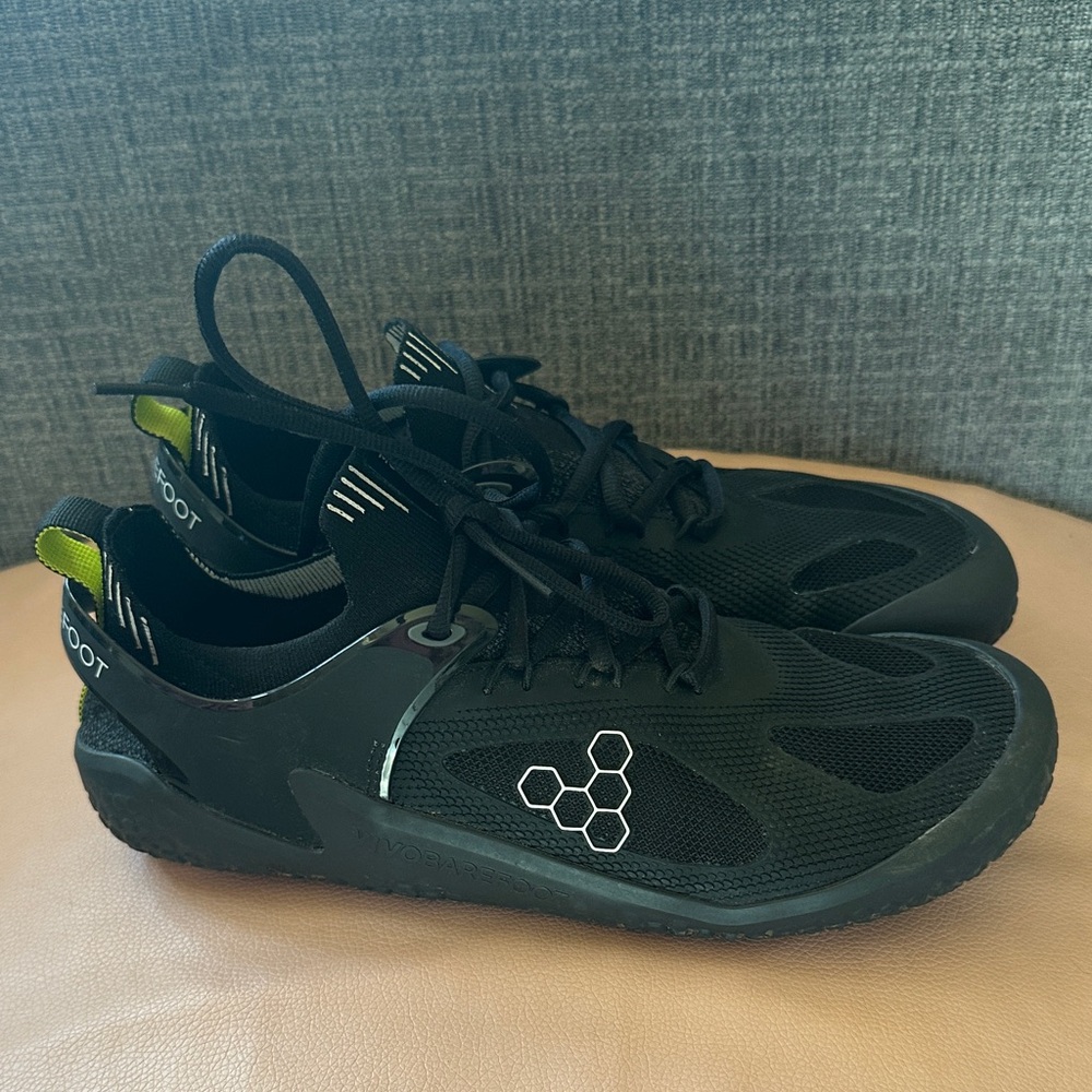 Vivo Barefoot Black Athletic Shoes with Lime Accent